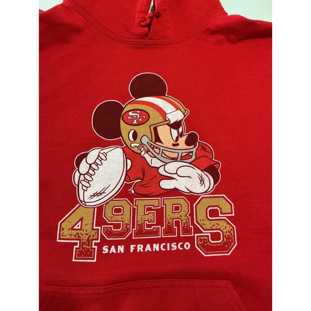 Junk Food x Disney NFL San Francisco 49ers Mickey Mouse Hoodie Red Size L - Picture 4 of 8